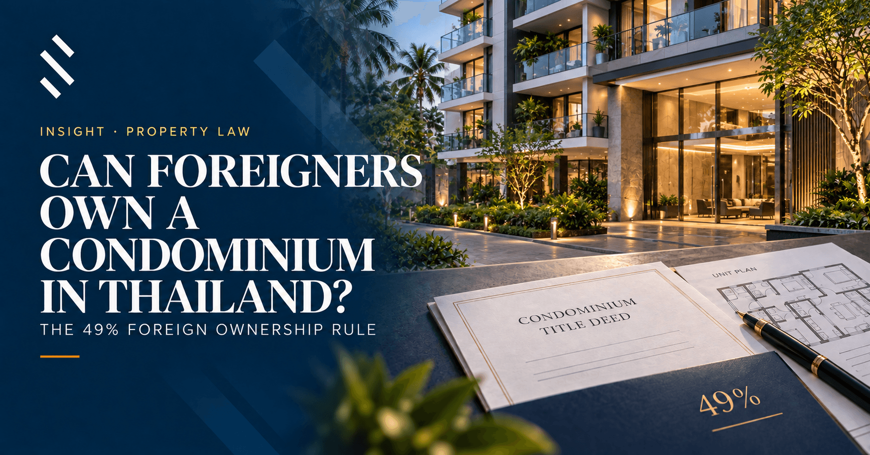 Condominium title deed and foreign ownership quota overlooking a Phuket property