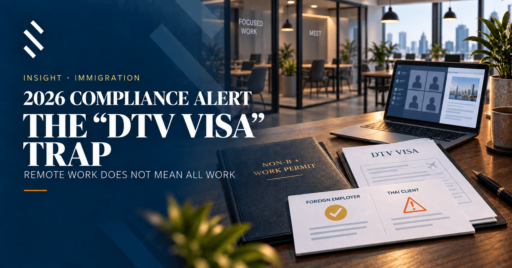 DTV visa compliance comparison between a foreign employer and a Thai client